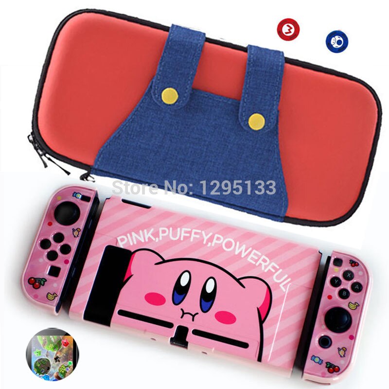 Bolsa de almacenamiento para Nintendo Switch Console protector de pantalla de vidrio templado para Nintendoswitch Joystick Grip Caps para Nitendo Joy-Con: I