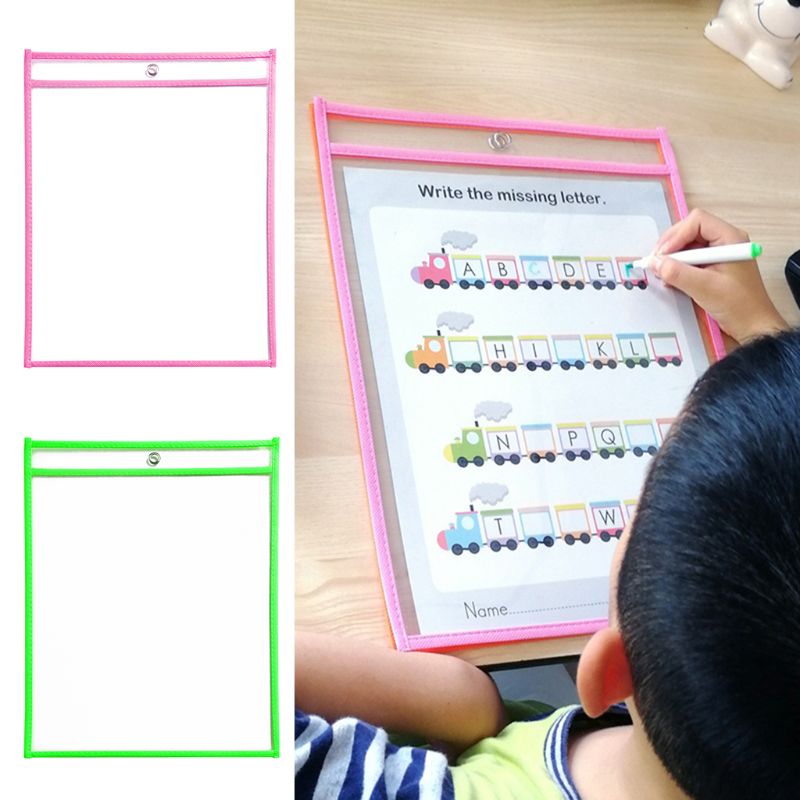 10Pcs Dry Erase File Folder Document Bag For Reusable Writing And Wiping Bags For Office And School Supplies File Folder