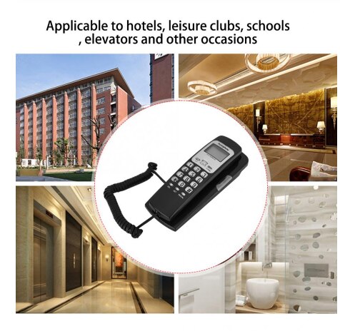 Binnenkomende oproep klein ophangen hotel thuiskantoor telefoon nummerherkenning telefoon zwarte vaste hoteltelefoon thuiskantoor hangende telefoon