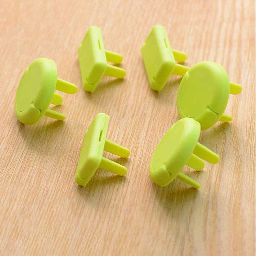 6pcs/lot Power Socket Mains Outlet Plug Protective Cover For Baby Child Safety Electrical Security Lock Protector Enchufe: green