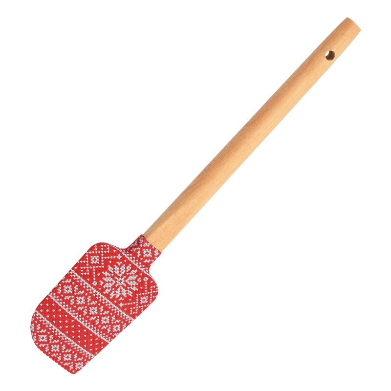 Silicone Cake Cream Spatula Butter Cake Bread Spatula Wooden Handle Cake Scraper Edge Smoother Decorating Kitchen Accessories: D