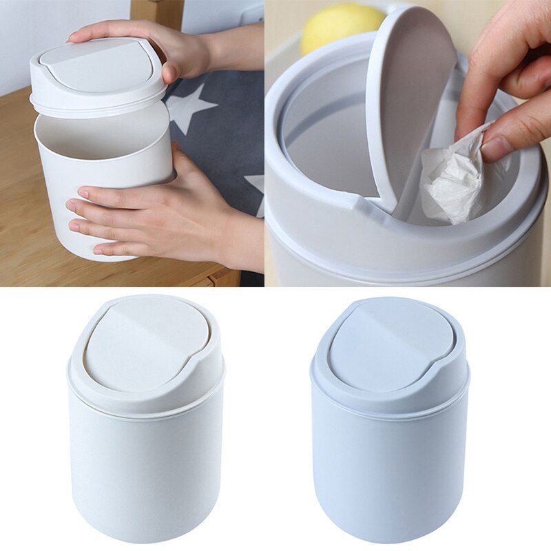 Prullenmand Slaapkamer Opbergdoos Plastic Prullenbak Thuis Desktop Tafel Afvalbak Badkamer Vuilnis Mand Voor Keuken Mini