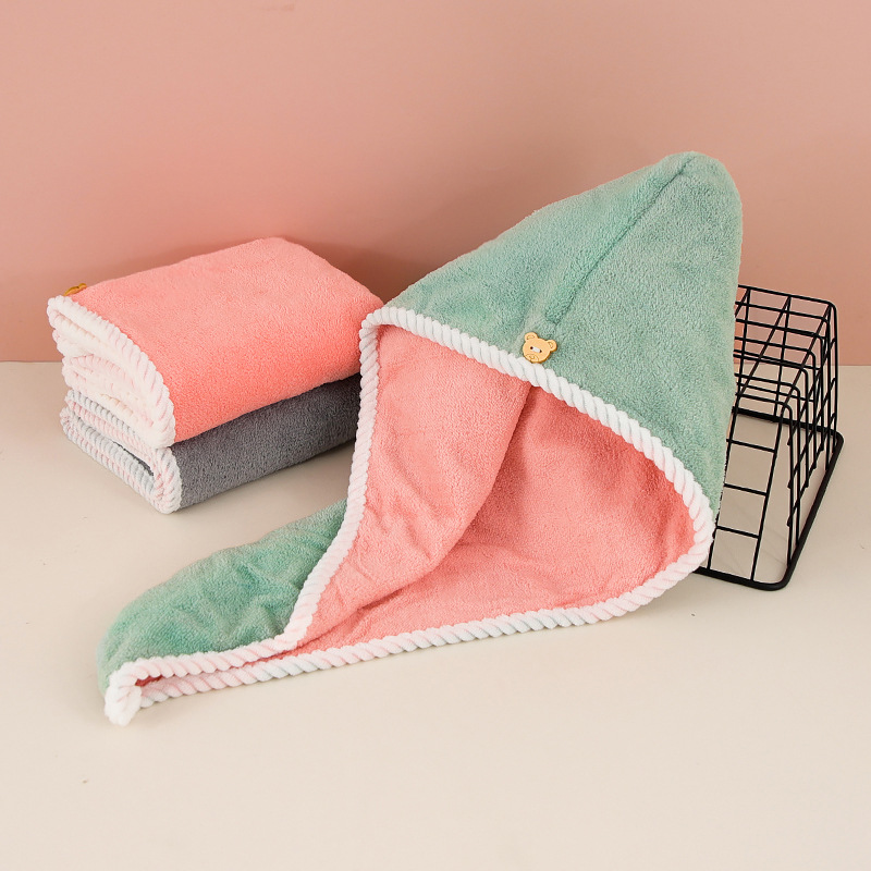 Serviette pour cheveux en microfibre ultra-absorbante – double couche à séchage rapide – Idéal pour la douche, la salle de sport et le spa.: Bleu