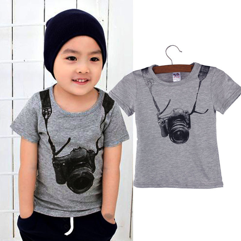 2018 nova Moda Dos Desenhos Animados Crianças Infantil Meninos Miúdo Dos Desenhos Animados динозавр Bolso Impressão T-shirt Cobre Camisas