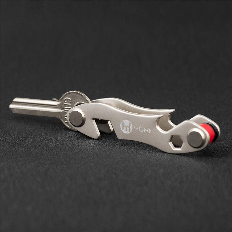Compact Key Organizer Premium Key Holder with Built-In Tools Bottle Opener/Phone Stand Metal Holder