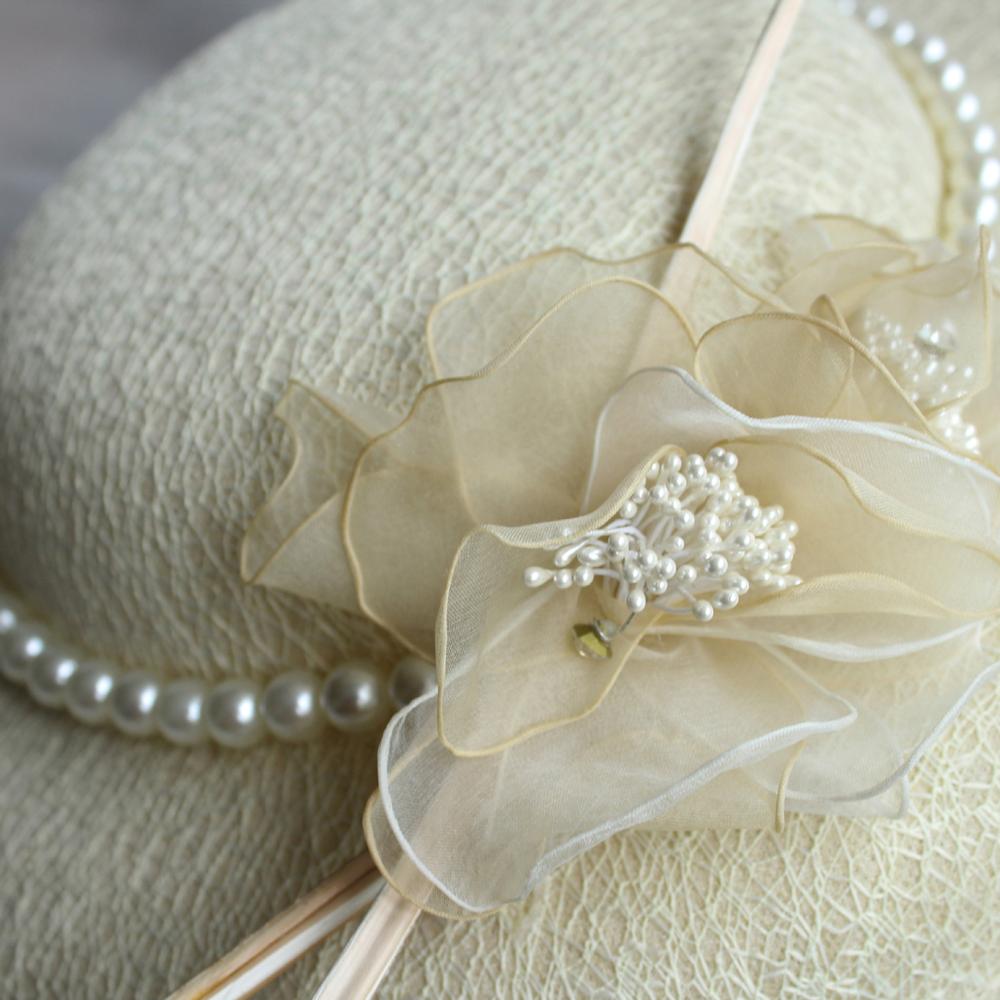 Vintage Bridal Hats Beige Hats Bridal Hats with Pe... – Grandado