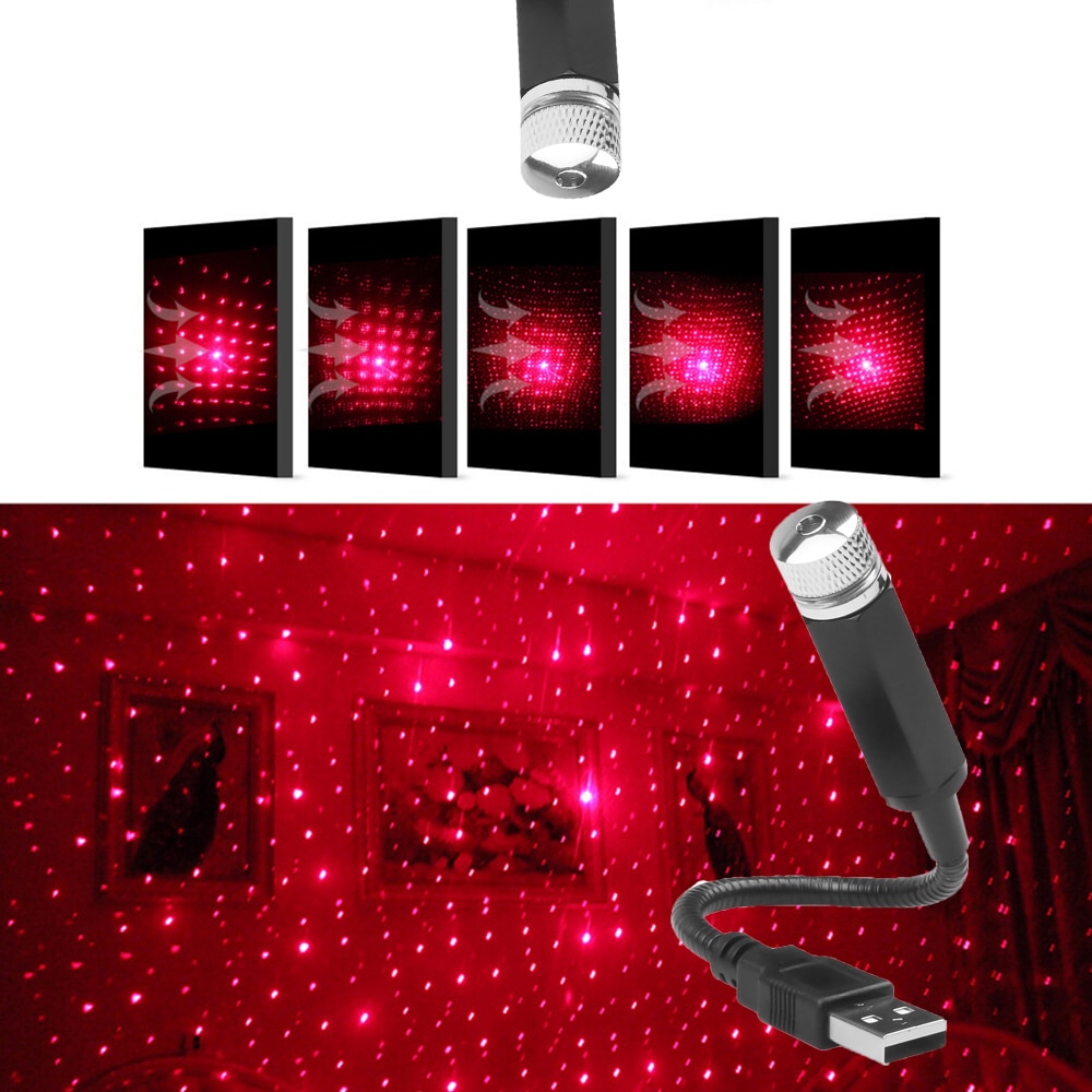 12V-24V Led Usb Decoratieve Lamp Auto Dak Ster Nachtlampje Verstelbare Projector Meerdere Lichteffecten Sfeer galaxy Lamp