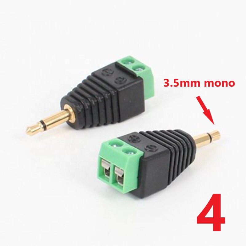 2.5mm 3.5mm 6.35mm 3/32 " 1/8 " 1/4 " jack stereo hane hona video av balun skruv 2 poler 3 poler 4 poler terminal kontakt kontakt: 3.5mm mono hane