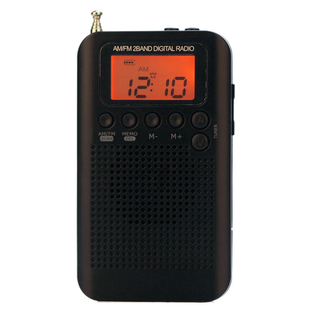 Draagbare Am Fm Digitale Radio Pocket Mini Digitale Tuning Radio Ontvanger Lcd-scherm Radio Stations 3.5Mm: black