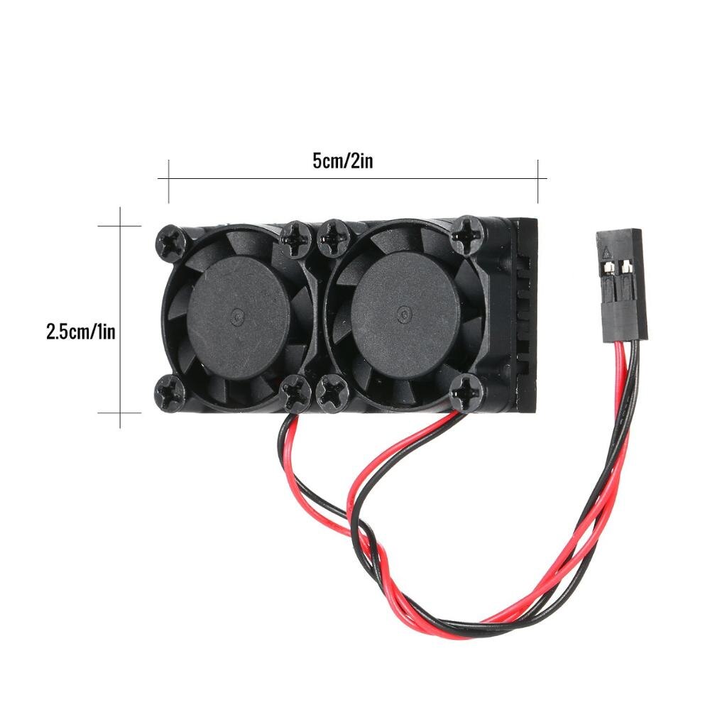 Universal Raspberry Pi Cooling Dual Fan DC 5V and RAM Copper Heatsink for for Raspberry Pi 4 Model B Raspberry Pi 3/2 Model B 3B