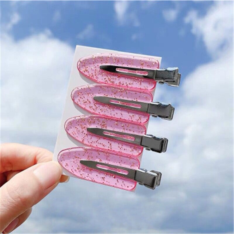 4PCS Hair Clips Women Makeup Hair Styling Bangs Clip Seamless Bend No Crease Mark Hair Clips