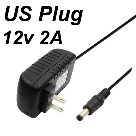 Universal 110V 220V a 12V 2A DC AC Cable de alimentación Jack Cable de carga adaptador de conector 2,5 2,1 MM para enrutador altavoz cámara: Azul