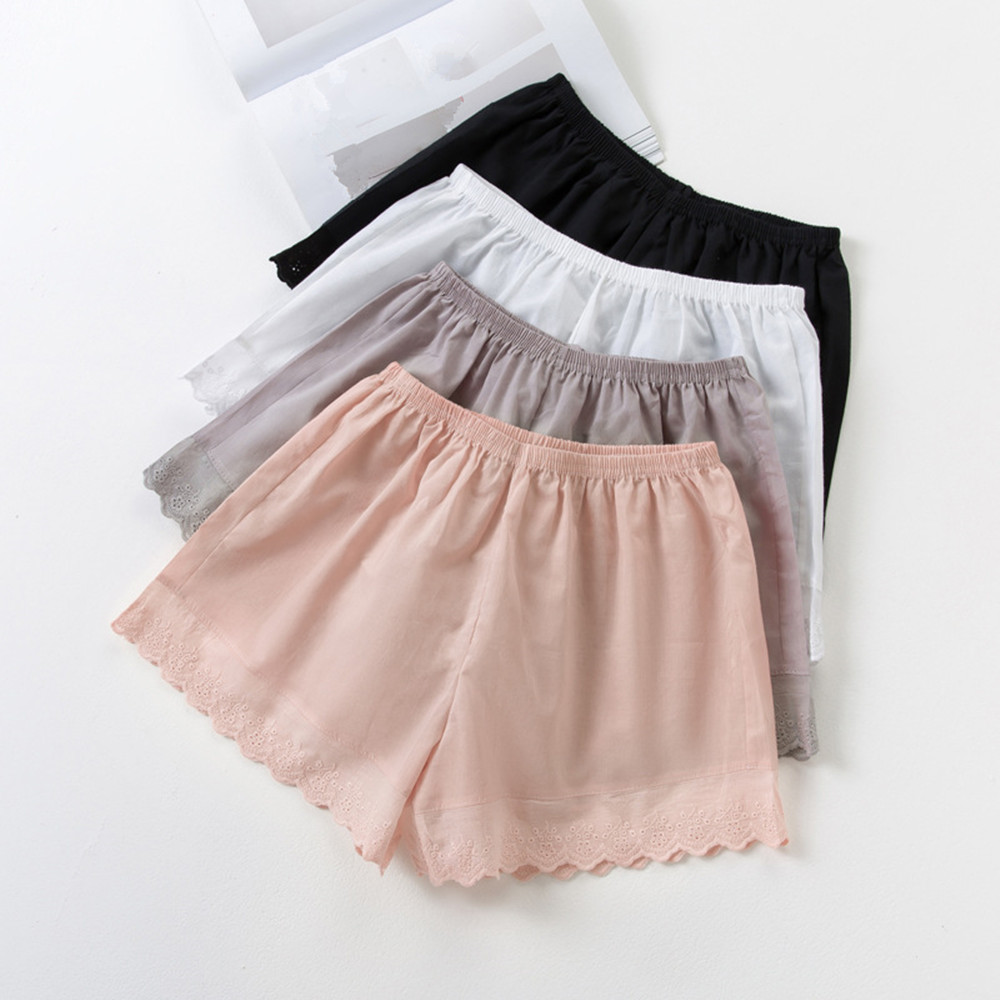1 st sommar dam dam tunn bomullsspets strandshorts antilight bekväma coola skyddsbyxor qly 9606