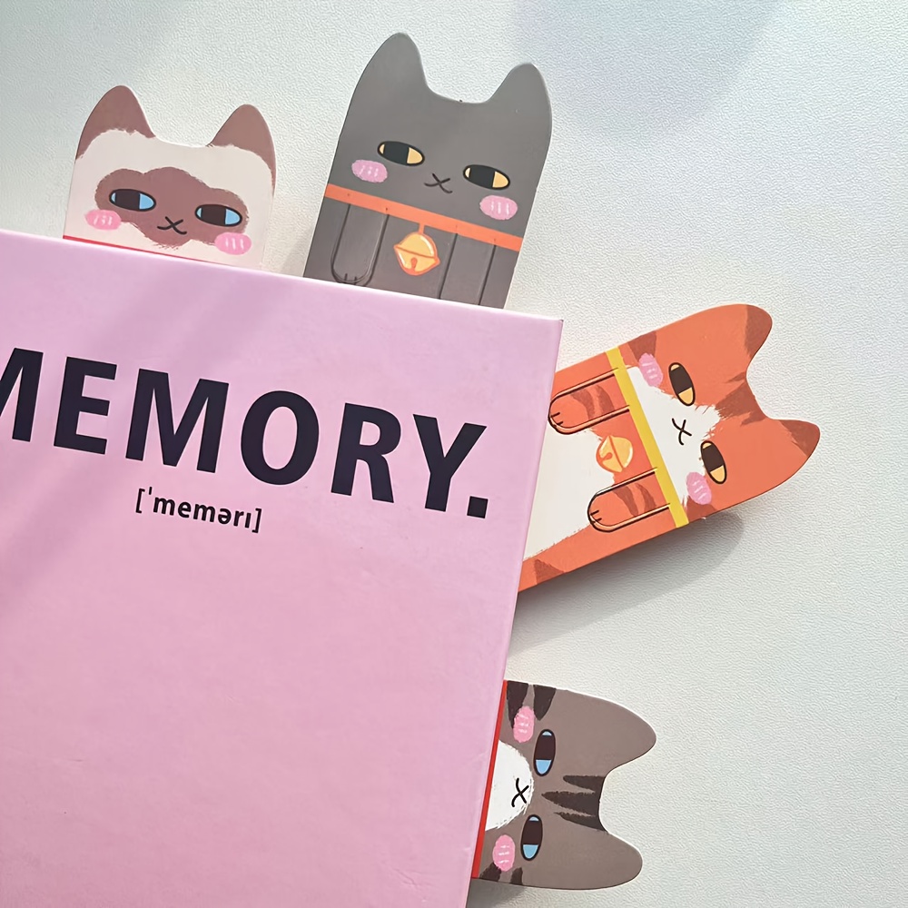 30 Uds. Marcapáginas de gato de dibujos animados para estudiantes, libros de lectura, páginas de libros, etiquetado, tarjetas de papel, libros, suministros de oficina, marcapáginas decorativo DIY