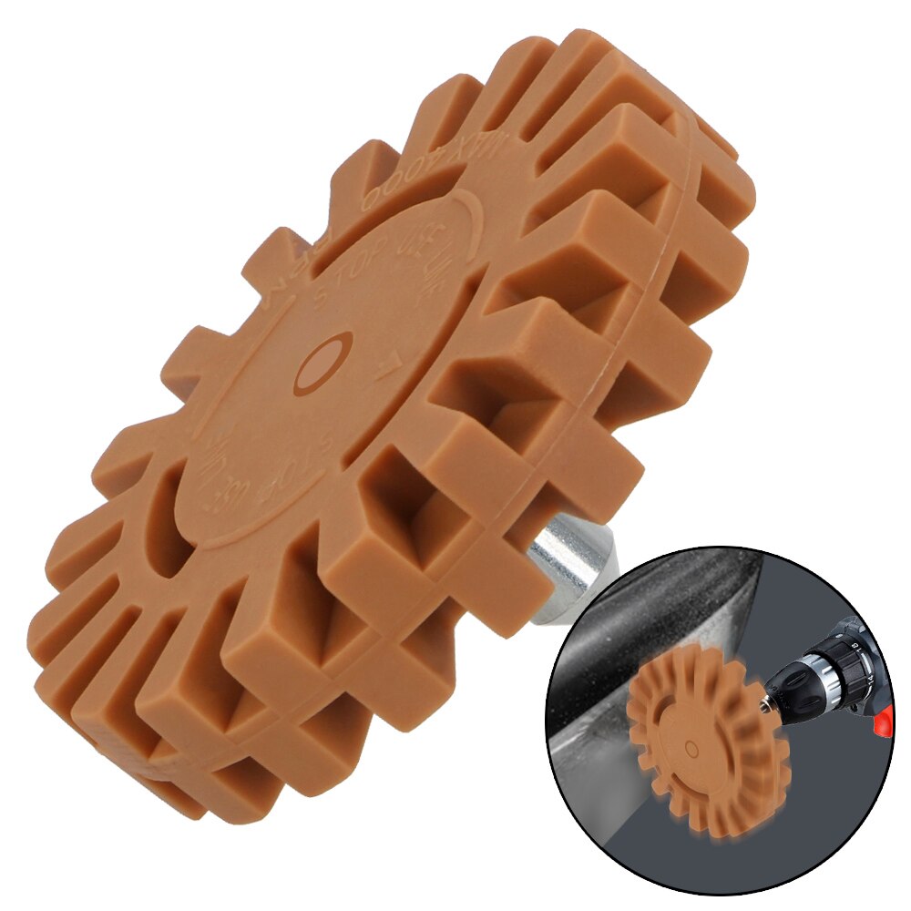 Polerhjul dekalborttagare 1/4 " skaft gummi radergummi whee för bil lim klistermärken och dekaler auto reparation lackverktyg