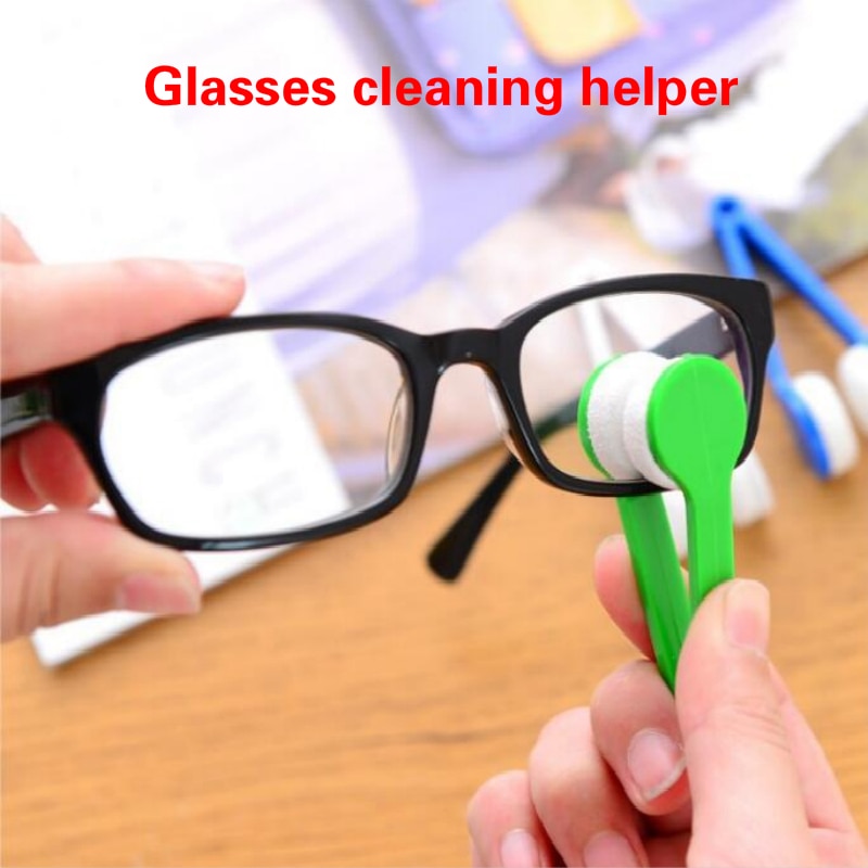 1 stk bærbare multifunktionelle briller rengøring gnid briller solbriller briller mikrofiber renere børster aftørringsværktøj mini