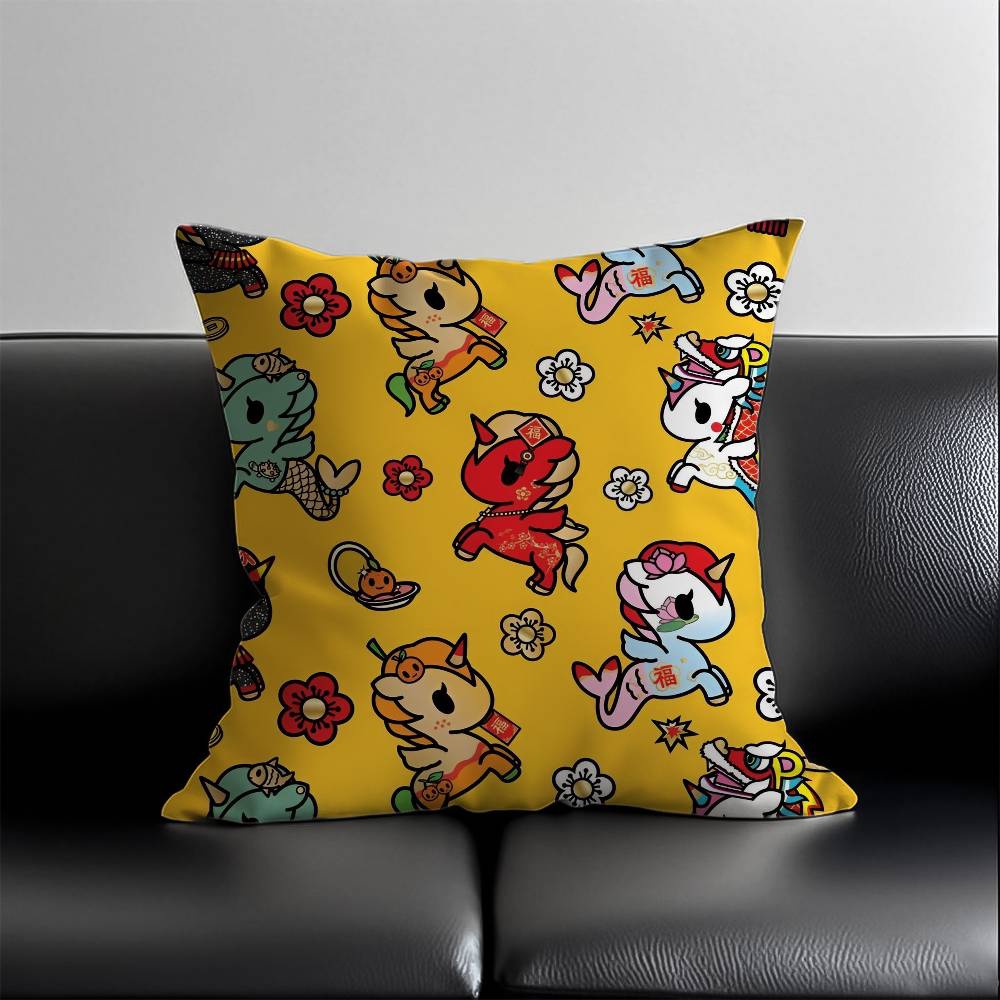 Japan Tokidoki Kreative Kissen fallen aufbringen Druck Kissenbezug Wohnzimmer Sofa Kissen Abdeckung Schlafzimmer Zimmer Dekor: WEISS