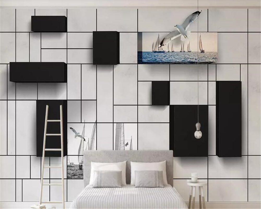 Beibehang Eenvoudige 3D muurschilderingen geometrische behang home decor TV 3d slaapkamer muurschildering achtergrond behang voor muren in rolls Vinyl muur