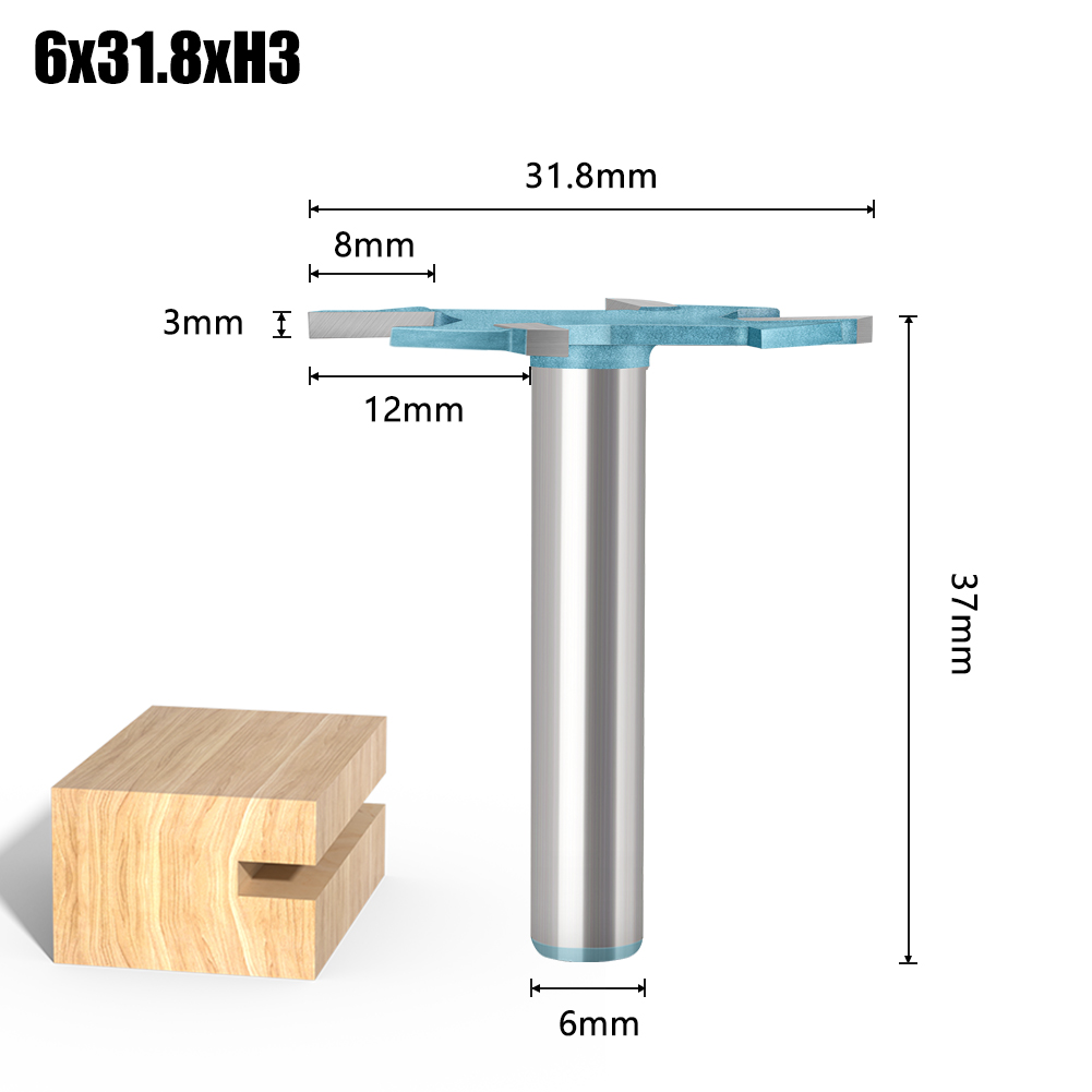 Broca enrutadora de vástago de 6mm y 6,35mm, fresa para brocas enrutadora de carburo de Metal y madera, herramientas de carpintería, cortador de 6mm de diámetro: 34mm