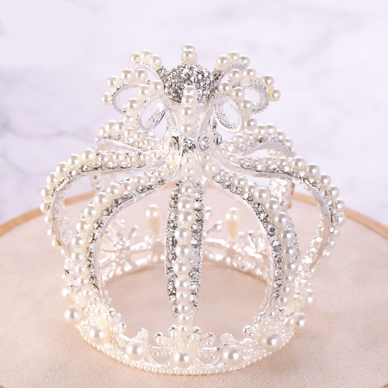 FORSEVEN, cristal brillante, Tiaras de perlas simuladas, diademas de coronas, diadema de princesa, novia, de boda, joyería decorativa