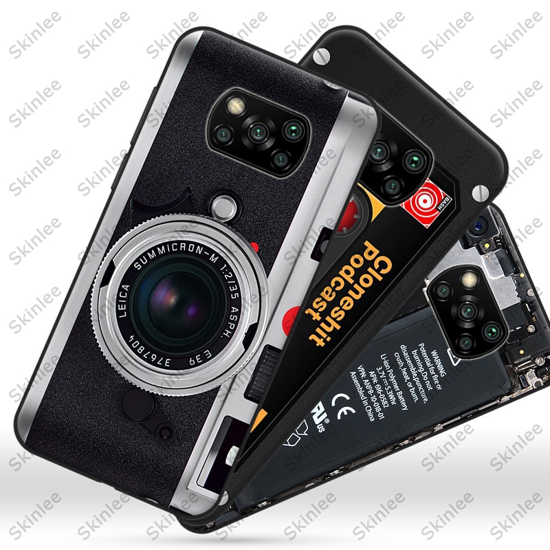 Skinlee Voor Poco X3 Nfc Case Zachte Alle Bescherming Retro Camera Patroon Gamepad Voor Xiaomi Pocophone X3 Telefoon Cover