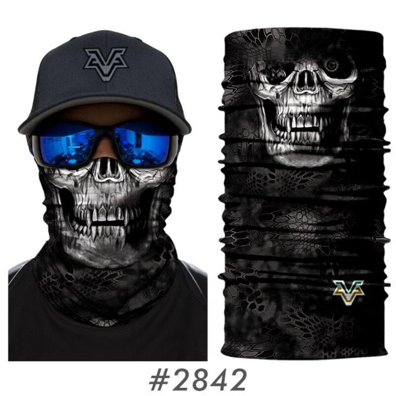 Uv-bescherming Sjaal Mannen Vrouwen Vissen Maskers Fietsen Skiën Bandana Neck Gaiter 3d Schedel Dier Wolf Gezicht Shield Sjaal Balaclava: 2842