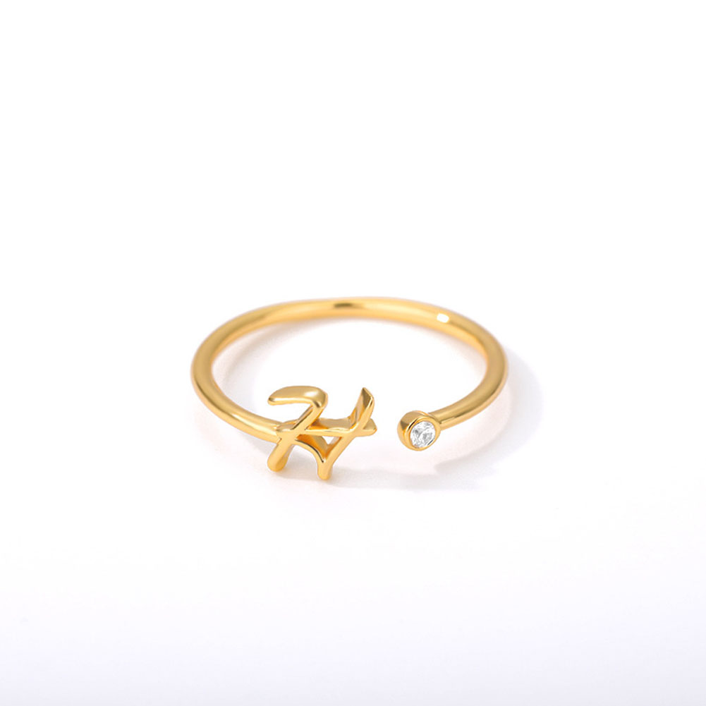 Rvs A-J 10 Brieven Ringen Voor Vrouwen Tiny Wedding Ring Alfabet Crystal Initial Ringen Vinger Sieraden Accessoires: 8