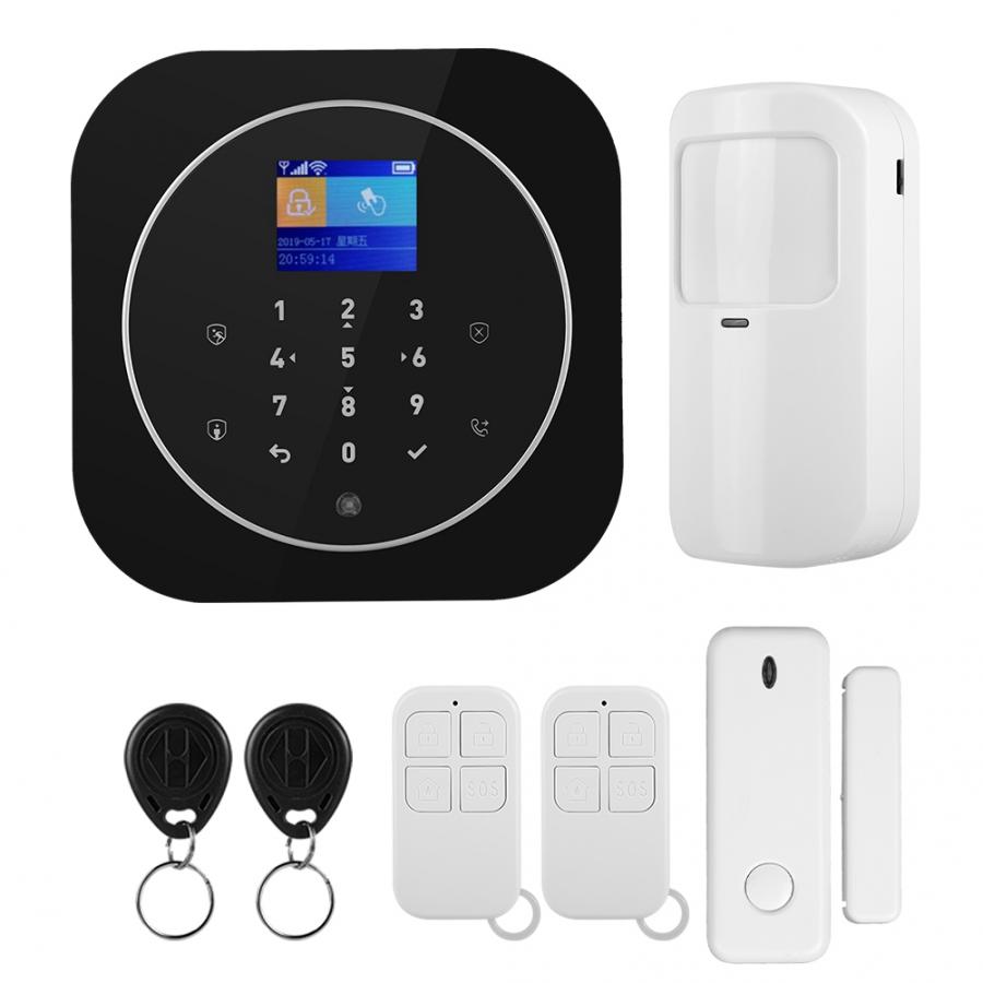 Alarm System Kits 1.8in TFT WIFI GSM Wireless Home Security Alarm APP Remote Control for Google Home 100-240V