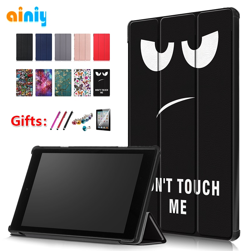 Pokrowiec na Amazon New Fire HD10 2019 pokrowiec na Tablet Funda na ogień HD 10 2017 pokrowiec Slim magnetyczny składany statyw Shell + film długopis stylus
