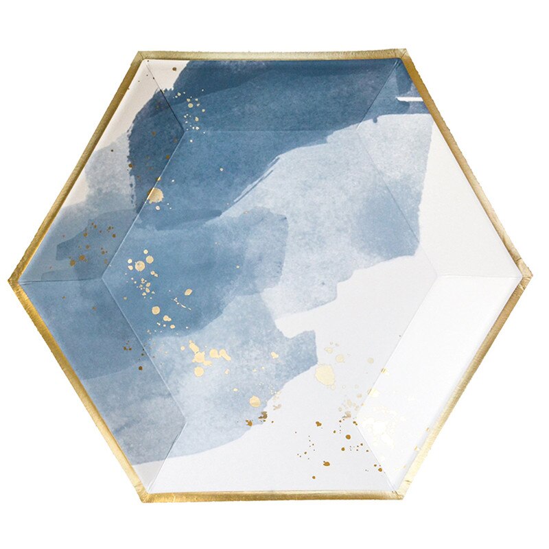 Business Party Papier Wegwerp Diner Plaat Set Birthday Party Cake Stand Milieu Picknick Servies Rietjes: A 10inch plate 8pcs