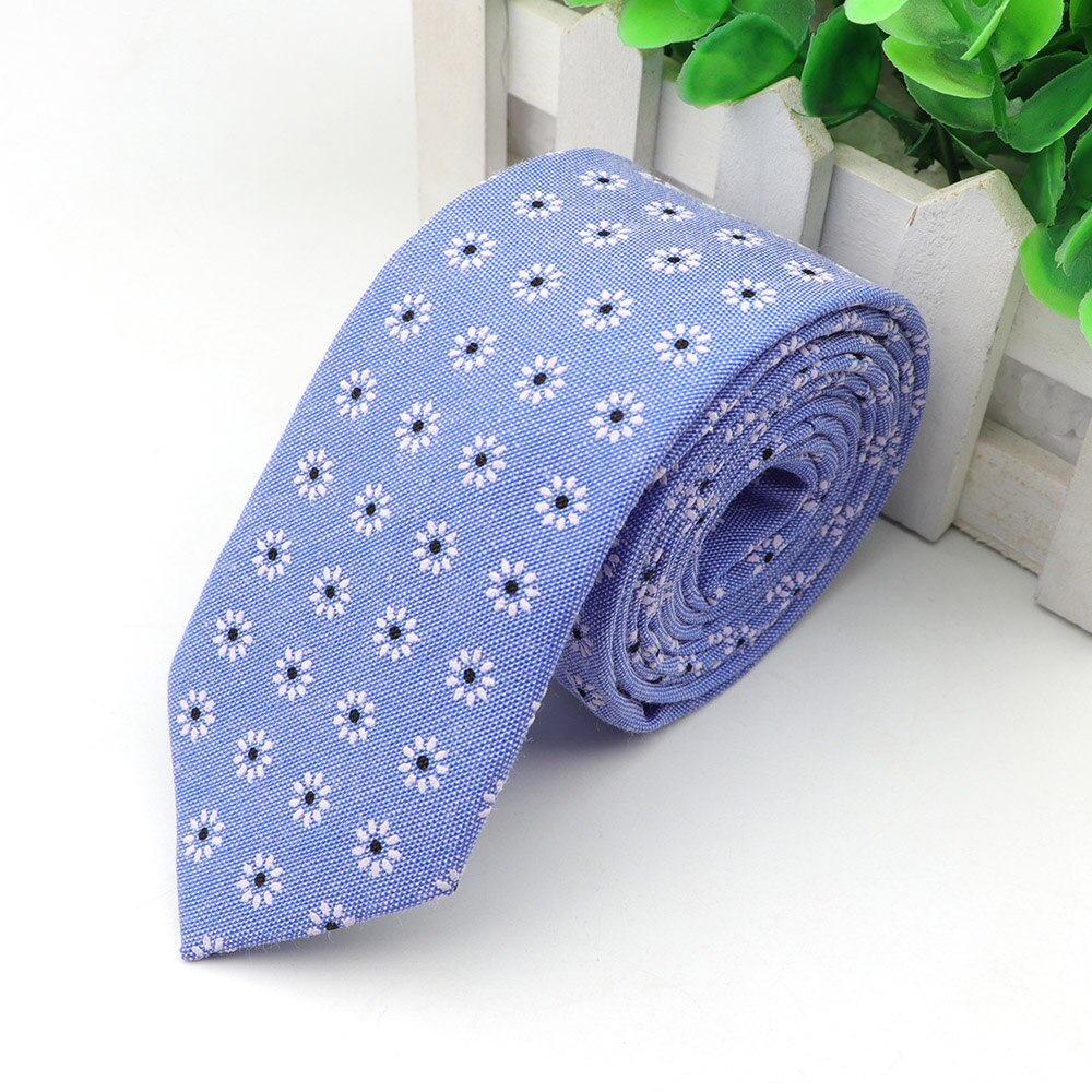 Katoen Bloemen Tie Mens 6 Cm Smalle Stropdas Paisley Plaid Bloem Voor Wedding Party Casual Accessoires: 14