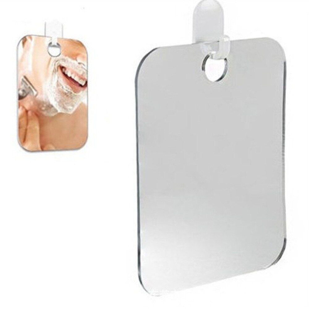 Espejo de ducha antivaho, espejos para afeitarse, espejo de maquillaje colgante para baño, sin gancho, fácil de limpiar,