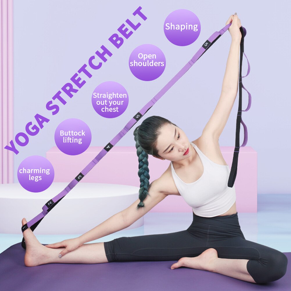 Men Women Home Gym Fitness Practical Yoga Stretch Belt Exercise Leg Loss Weight Training Ligament Physical Therapy Indoor Sports