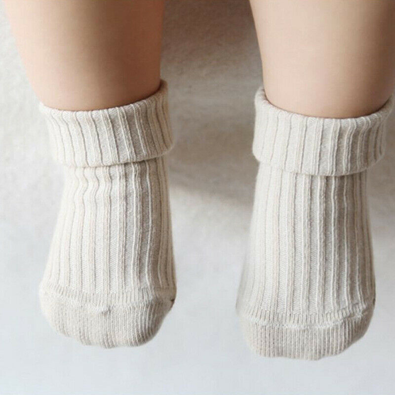 Baby Baumwolle Gestrickte Solide Weiche Socken Nicht Rutsch Niedlichen Kleinkind Jungen Mädchen Herbst Winter Warm Dicken Boden Kurze Socken 4 farben 0-3T