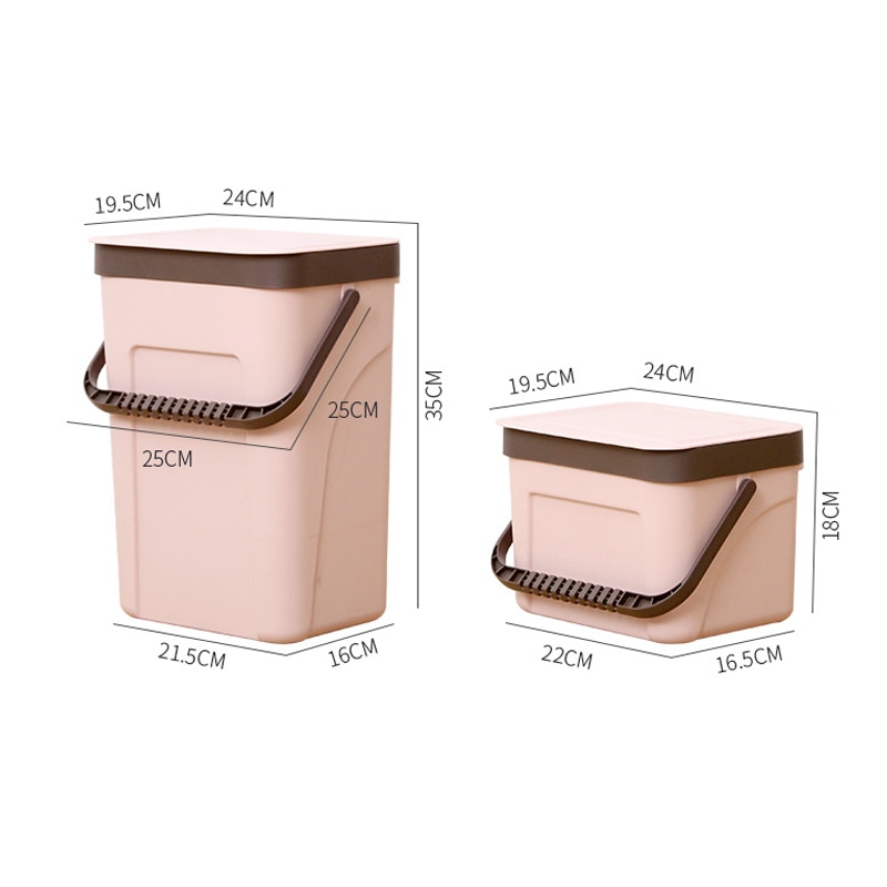 Trash Can Kitchen Wall Mounted Garbage Bin Recycle Compost Bin Bathroom Dustbin L9 #2