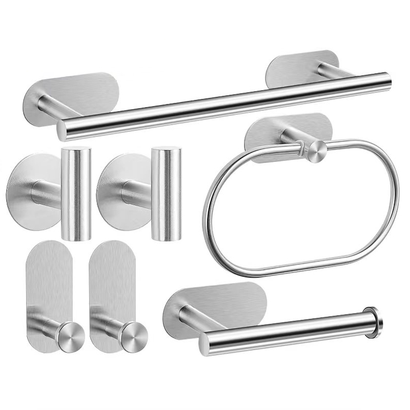 Bathroom Hardware Set Brushed Nickel Towel Bar Towel Ring Toilet Paper Holder Robe Hook 304 Stainless Steel Bathroom Accessory: Burgundy