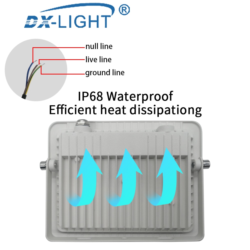 LED Floodlight 10W 20W 30W 50W 100W Outdoor Spotlight Flood Light 220V-240V Street Light Waterproof IP68 lighting