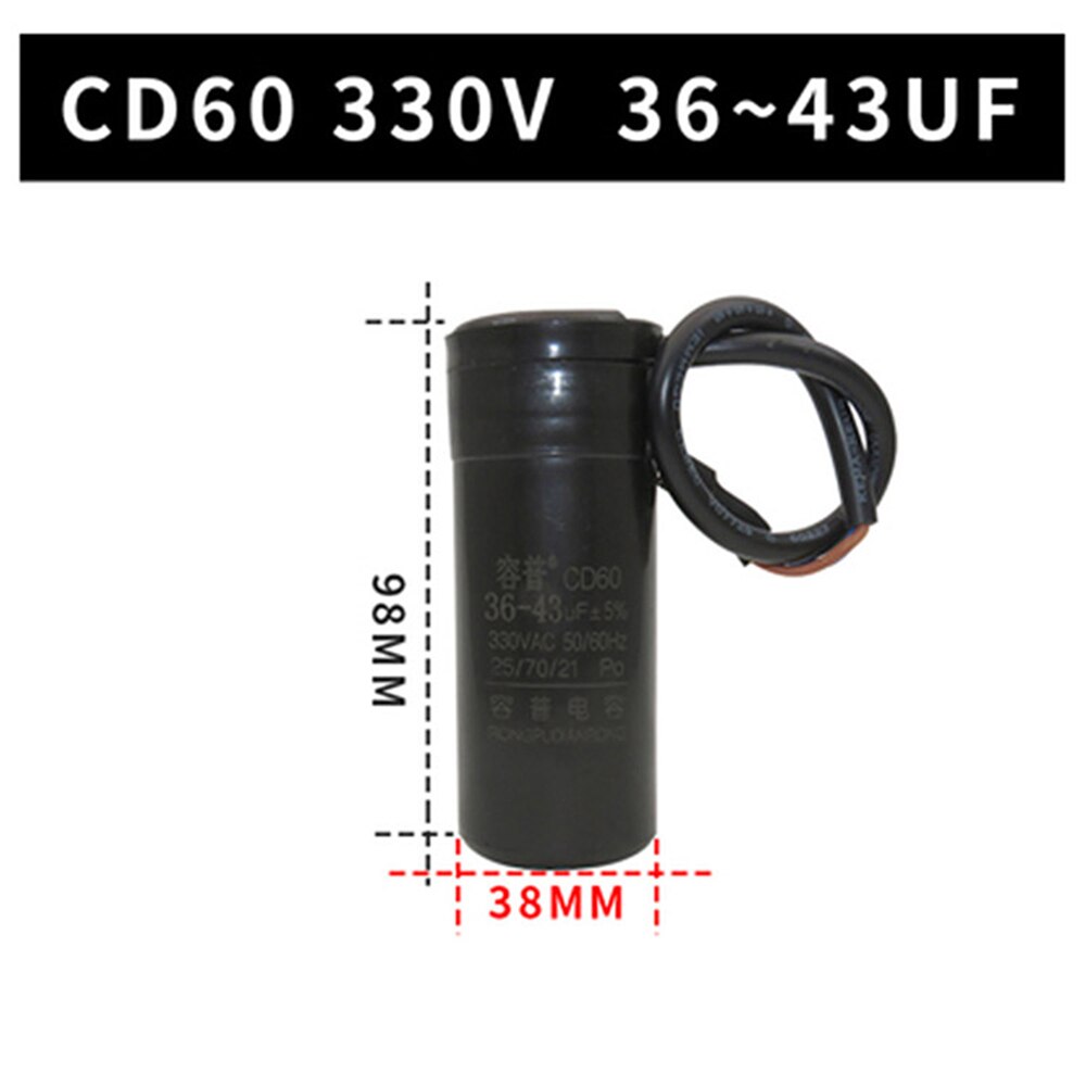 CD60 Motor Capacitor 145-175UF 161-193UF 189-227UF 216-259UF (plugs) AC330V 50/ 60HZ Fridge Compressor Start Capacitor
