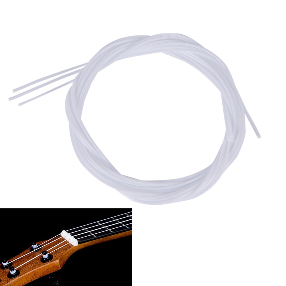 Ukelele acústico para guitarra clásica, Juego de 4 unidades, cuerdas de nailon blanco, medidor de cuerdas, ukelele de repuesto, instrumento de cuerda