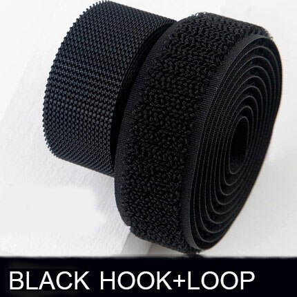 1Meter 20-100 Mm Sterke Lijm Klittenband Loops En Haak En Lus Met haak Naaien Met Diy Geen Lijm: black  1Meter / 38mm