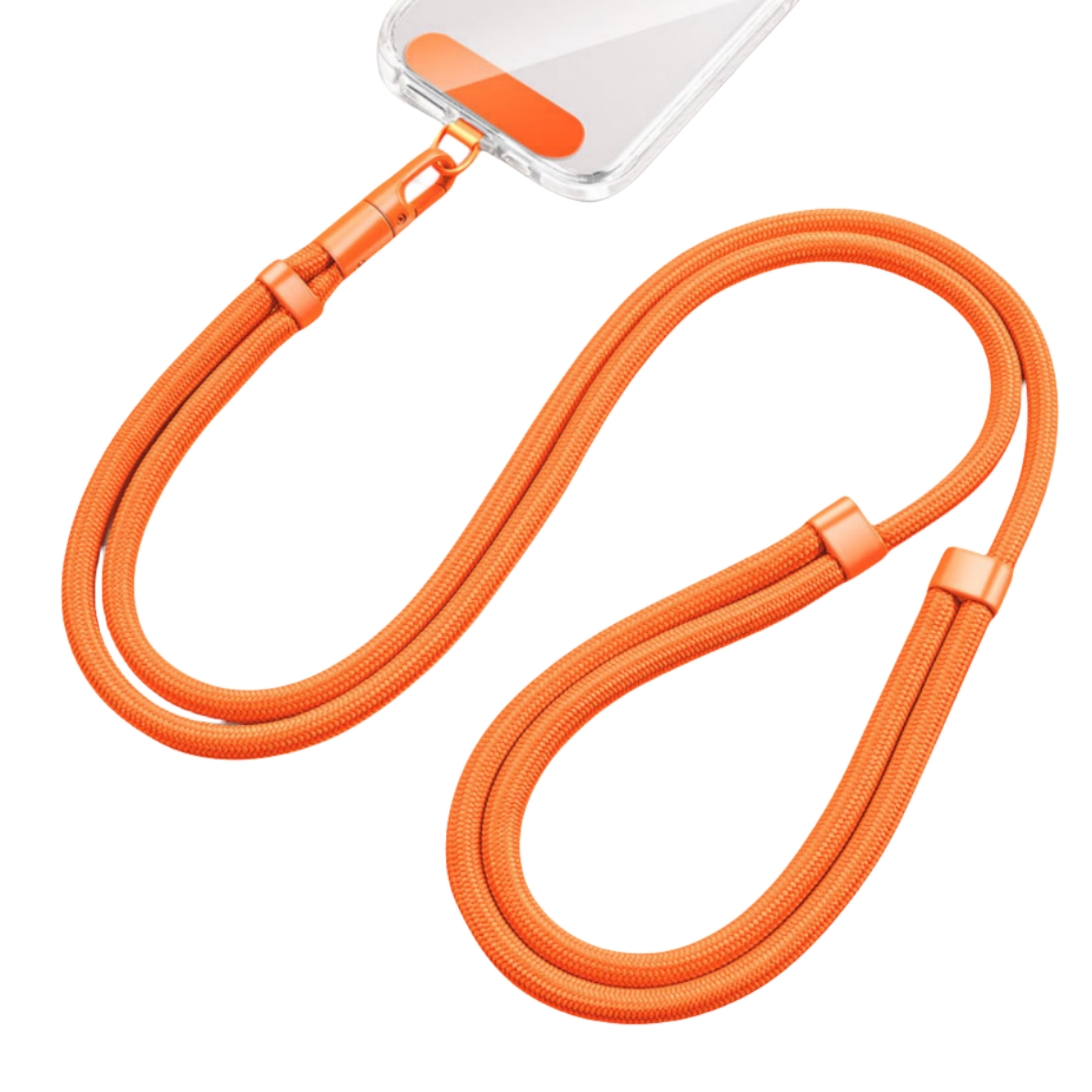 Universelles Telefon-Lanyard mit Clip, verbessert, Anti 360° ° Drehbarer, verstellbarer Hals-/Umhängegurt für alle Handyhüllen: Orange