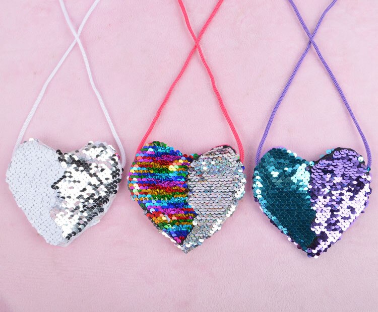 Mode Meisjes Handtassen Cut Mermaid Pailletten Portemonnee Portemonnee Mini Messenger Schoudertas Liefde Crossbody tas portemonnee voor meisjes
