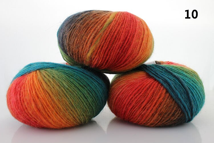 50G/Bal Kleurverloop Rainbow Wol Lijn Baby Wol Bal Breien Gehaakte Garen Ambacht Voor Naaien Diy doek Accessoires 2 Stuks: 10