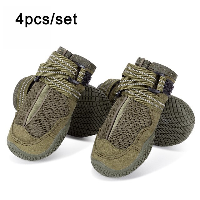 Truelove pet dog shoes, sporty winter shoes, rainproof, waterproof rubber sole, anti-slip dog boots, reflective, medium/large, 4 pieces/set: Size 1
