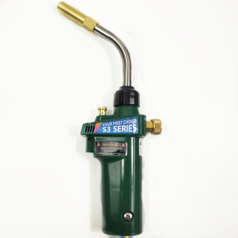 Mapp Gas Brazing Torch with Self Ignition Trigger suit 14.1-16oz MAPP Propane Cylinder CGA600(1"-20UNEF) Brazing Torch Burner