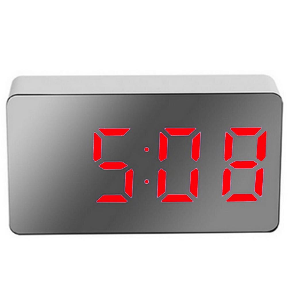 LED Mirror Alarm Clock Digital Alarm Clock Digital Alarm Clock Mirror LED Night Lights Electronic Alarm Clock For Bedroom Office: A