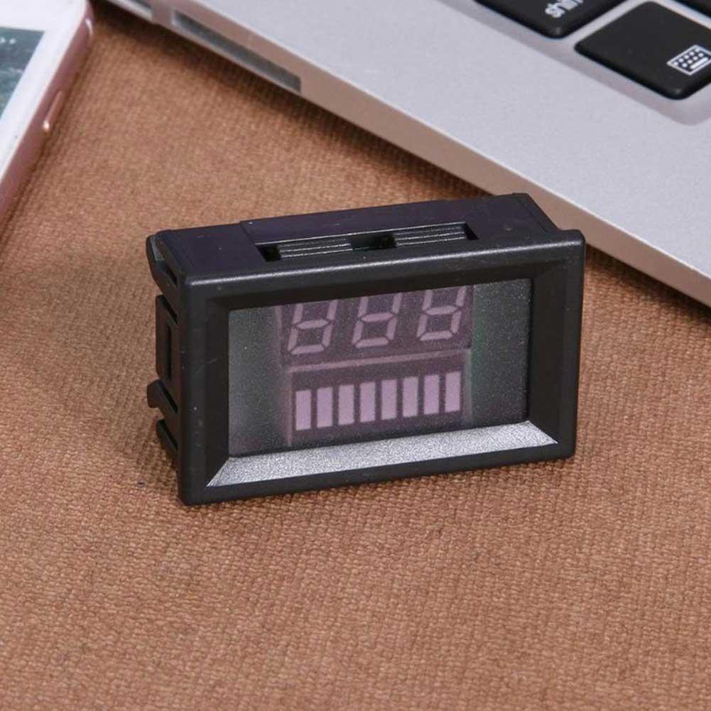 12V-60V Car Marine Motorcycle LED Digital Voltmeter Meter Battery Gauge DC Lead-acid Digital Capacity Indicator Tester Charge
