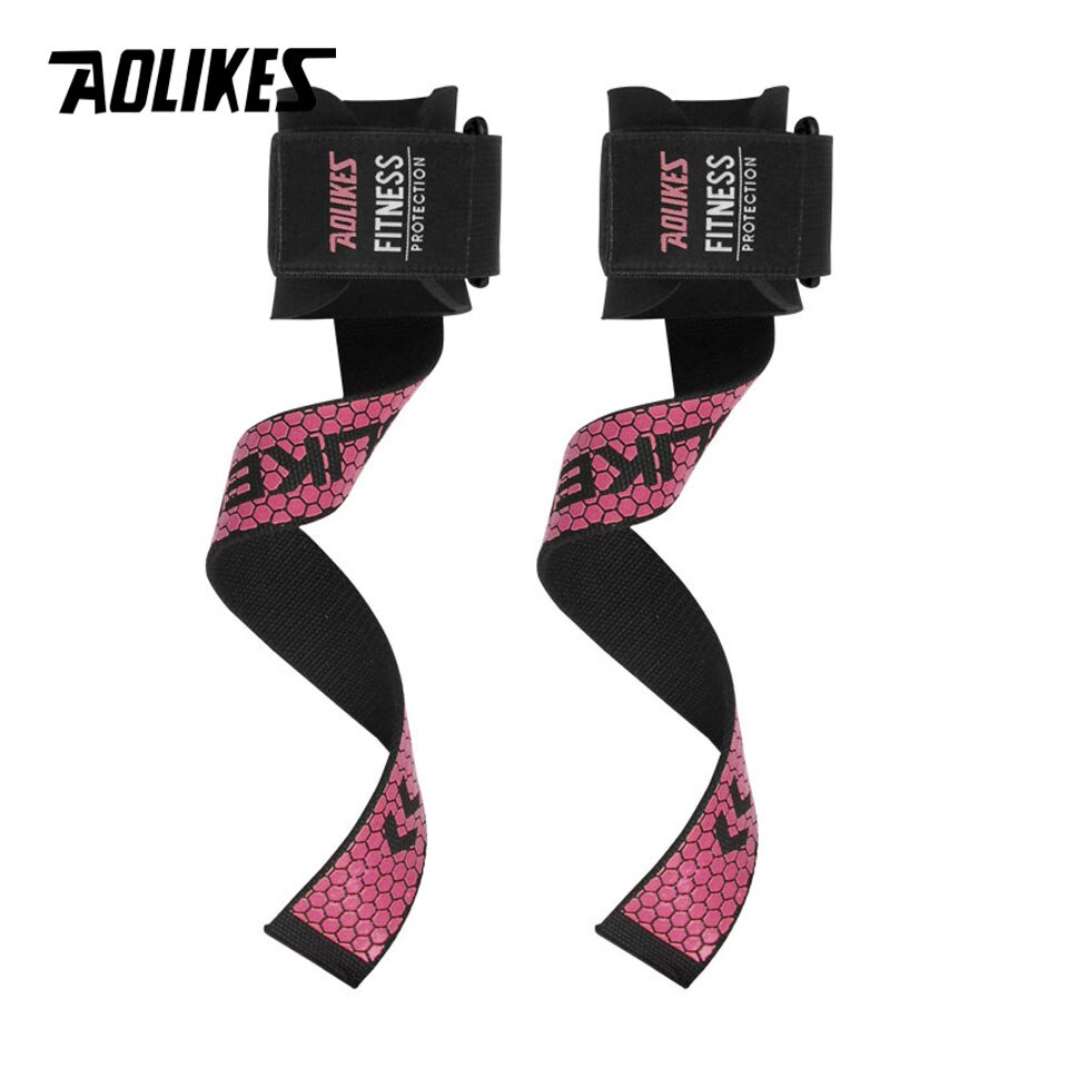 Aolikes 2 stk vægtløftning håndpude håndled wraps stropper handsker mænd gym støtte løftegreb bælte træning fitness vægt bodybuil