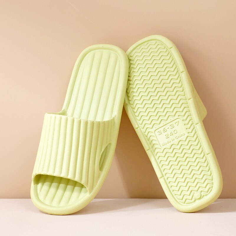 Bathroom Anti-slip Shoes Women Thick Platform Slippers Summer Beach Eva Soft Sole Slide Sandals Leisure Men Ladies Indoor: green / 38-39(25cm)
