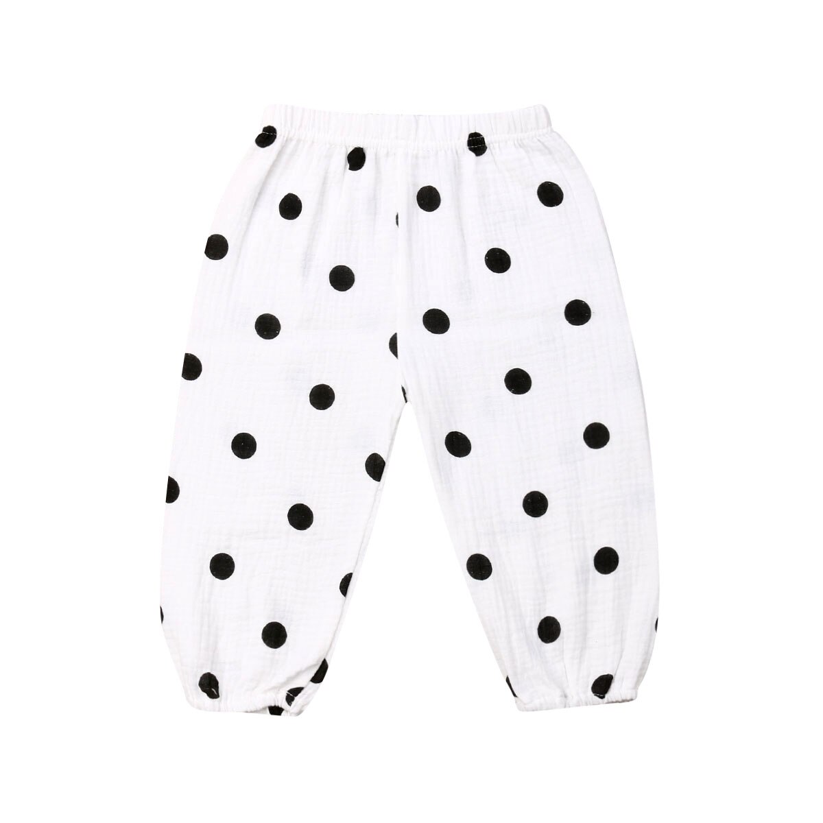 Peuter Kids Baby Boy Meisjes Lange Harem Katoen Linnen Broek Broek Leggings Blommers Kleding Soft Comfy Ploka Stippen Wortel: WHITE / 12m